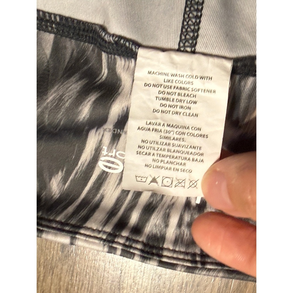Bebe Sport Leggings Women Size S Grey Animal Print Activewear Pockets Pocketed - Picture 6 of 11